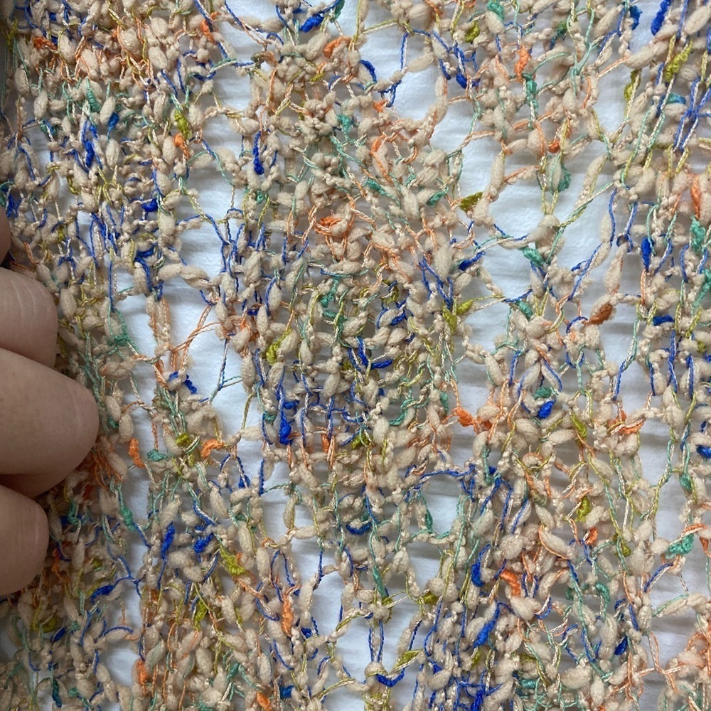 POL boutique multi color tan crochet cardigan - Picture 3 of 5